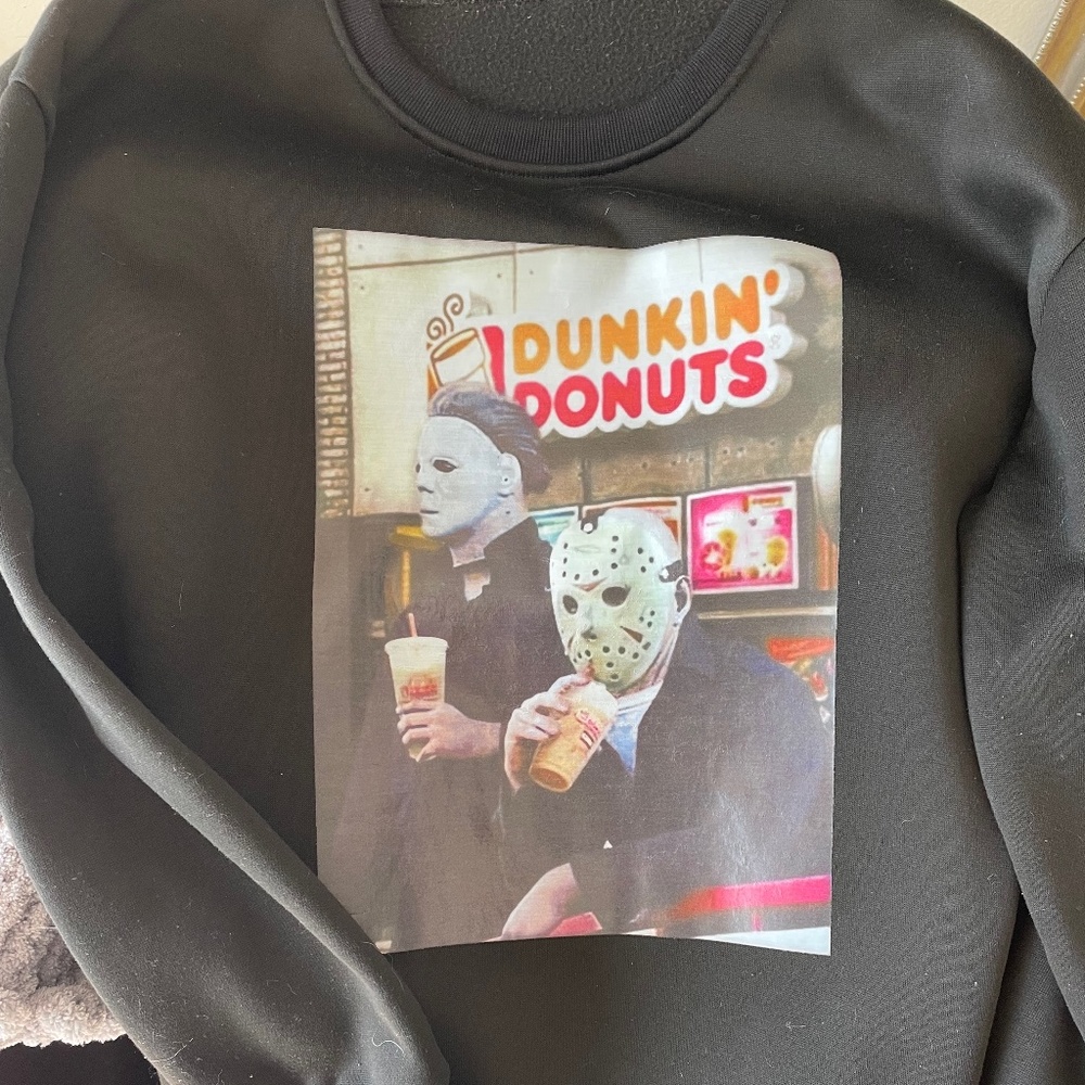 Michael Myers and Dunkin Donuts Sweatshirt